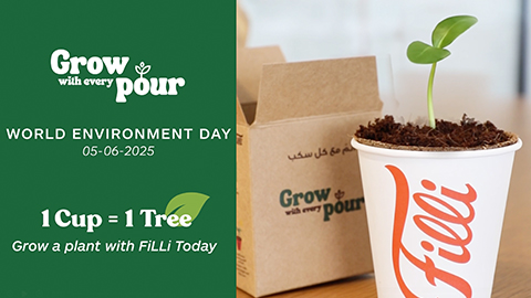 FiLLi Cafe Grow with Every Pour sustainability campaign 2025