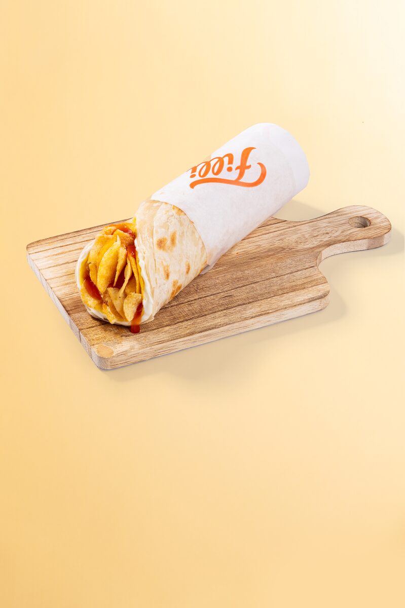 Egg and Chips Paratha Roll - FiLLi Cafe