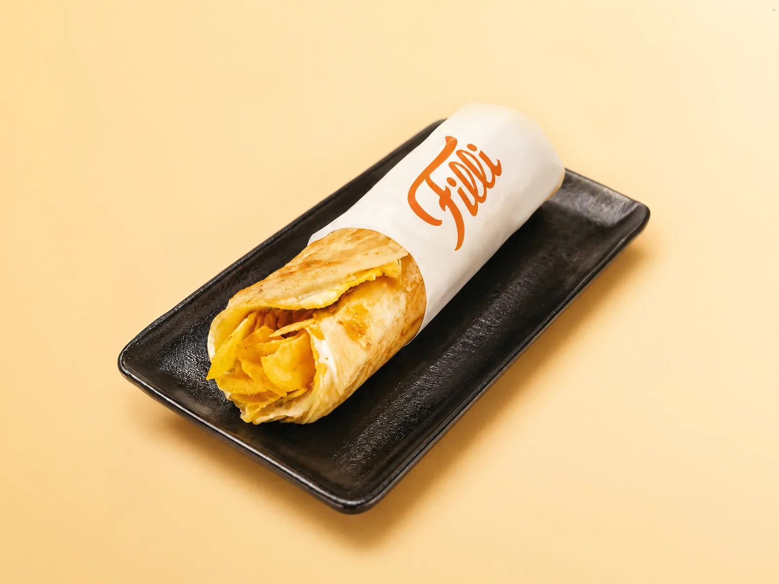 Chapati with Cheese, Egg & Chips - FiLLi Cafe