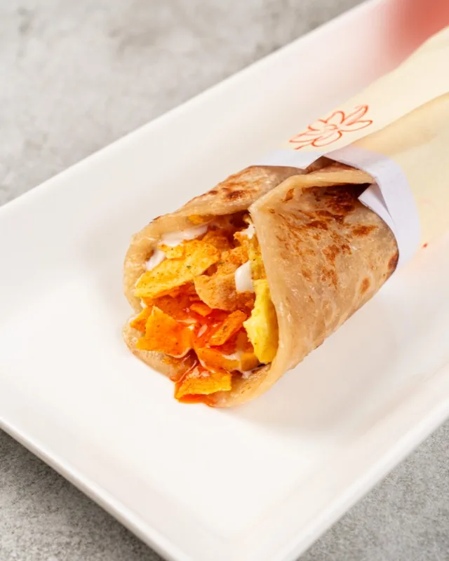 Chapati with Egg & Chips - FiLLi Cafe