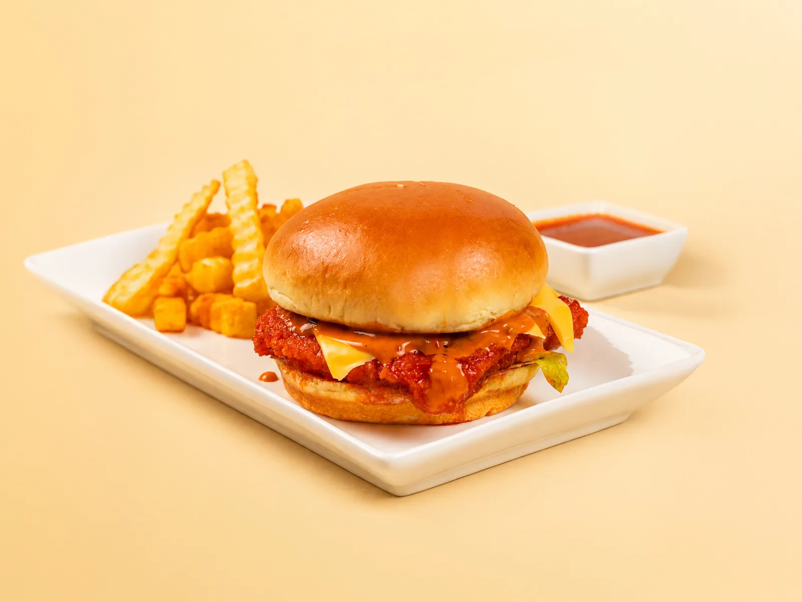 Spicy Korean Bun (with Fries) - FiLLi Cafe