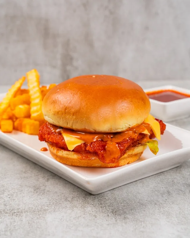 Spicy Korean Bun (with fries) - FiLLi Cafe