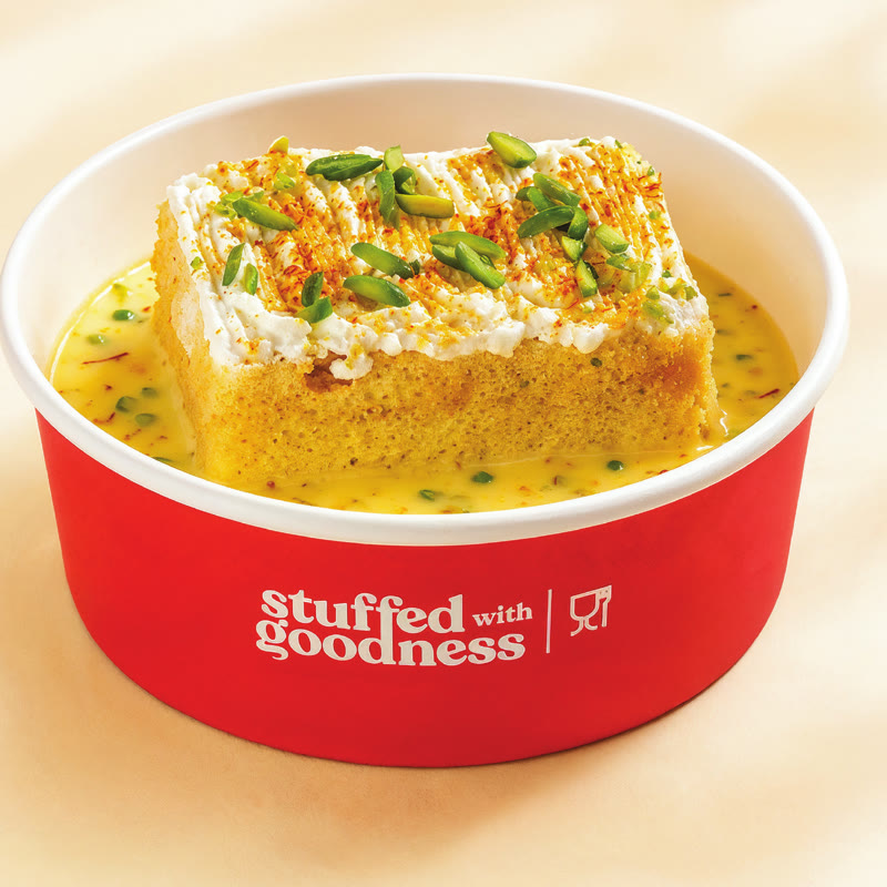 FiLLi Zafran milk cake dessert topped with pistachio