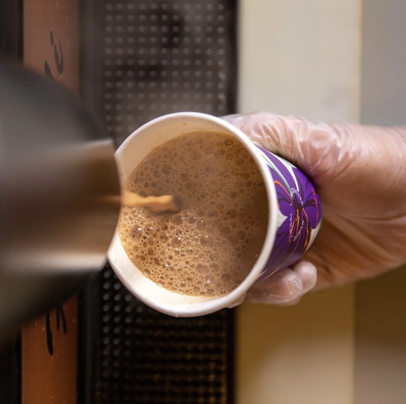 FiLLi Cafe signature chai being poured